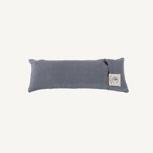 Load image into Gallery viewer, Blue fabric eye pillow with a label on a white background