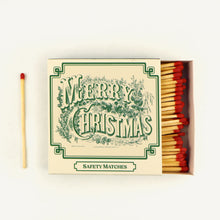 Load image into Gallery viewer, Box of safety matches with 'Merry Christmas' design on a white background