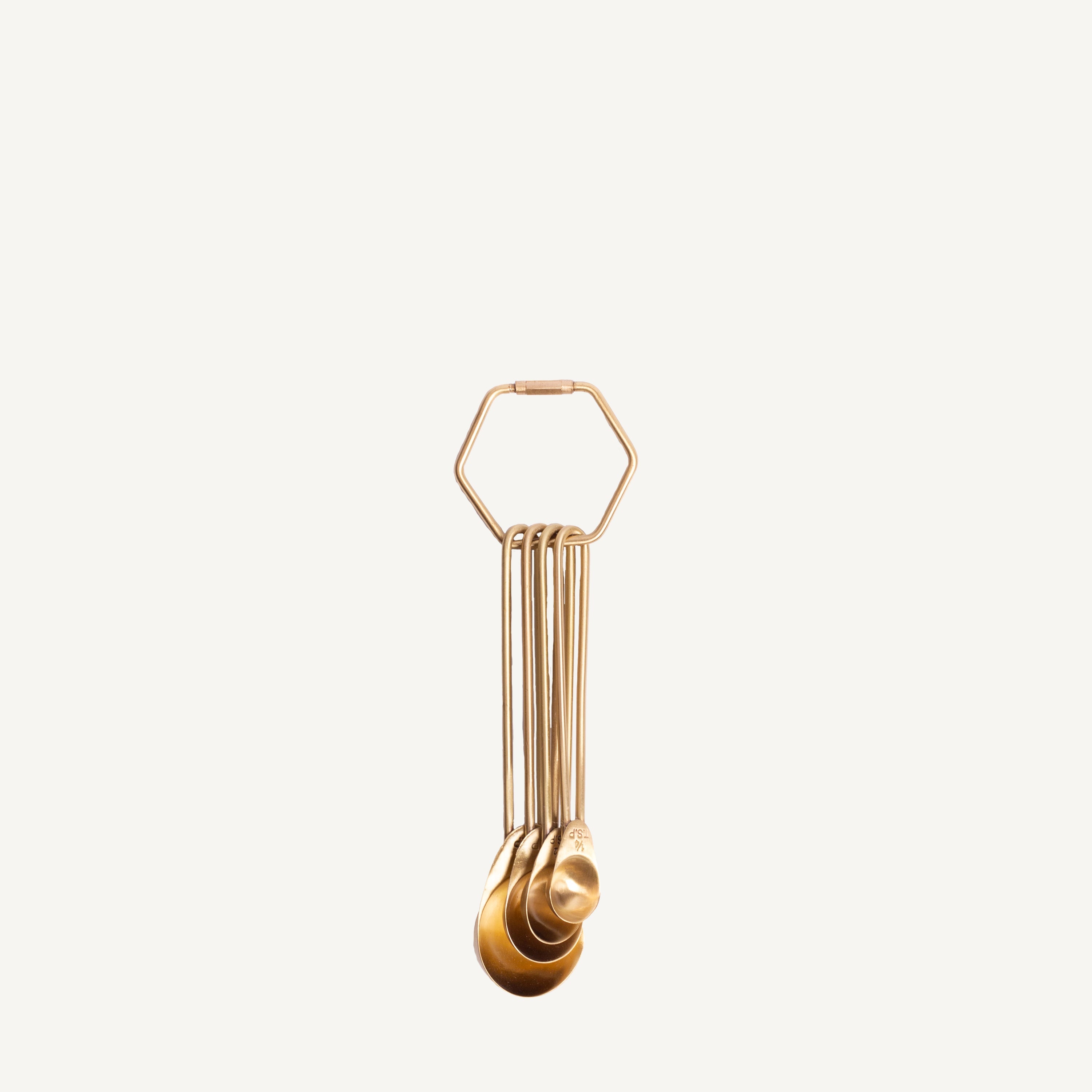 Brass Measuring Spoons Hexagon Ring