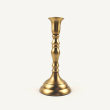 Load image into Gallery viewer, Gold candle holder on a white background

