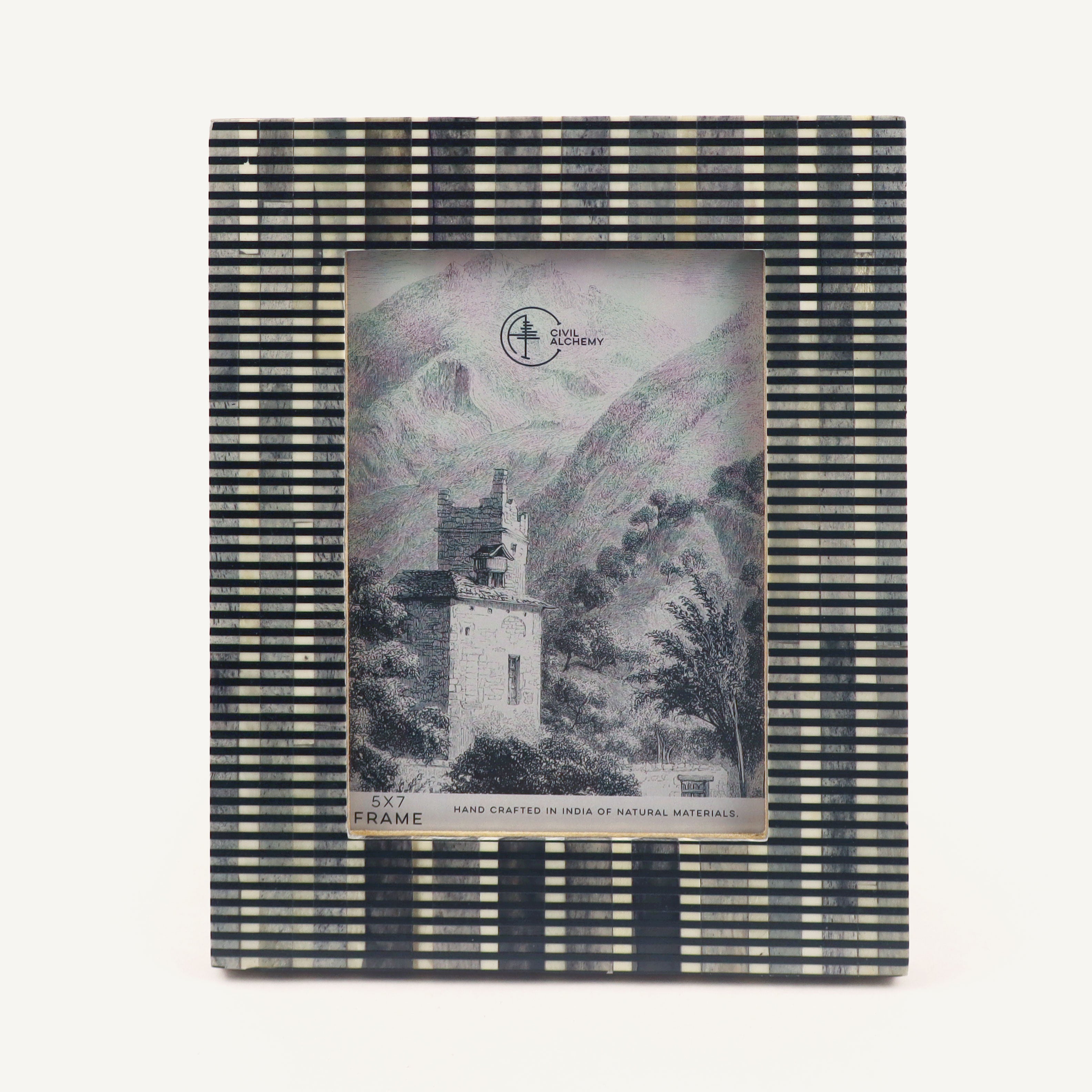 Black Bone Lined Frame - 5" x 7"