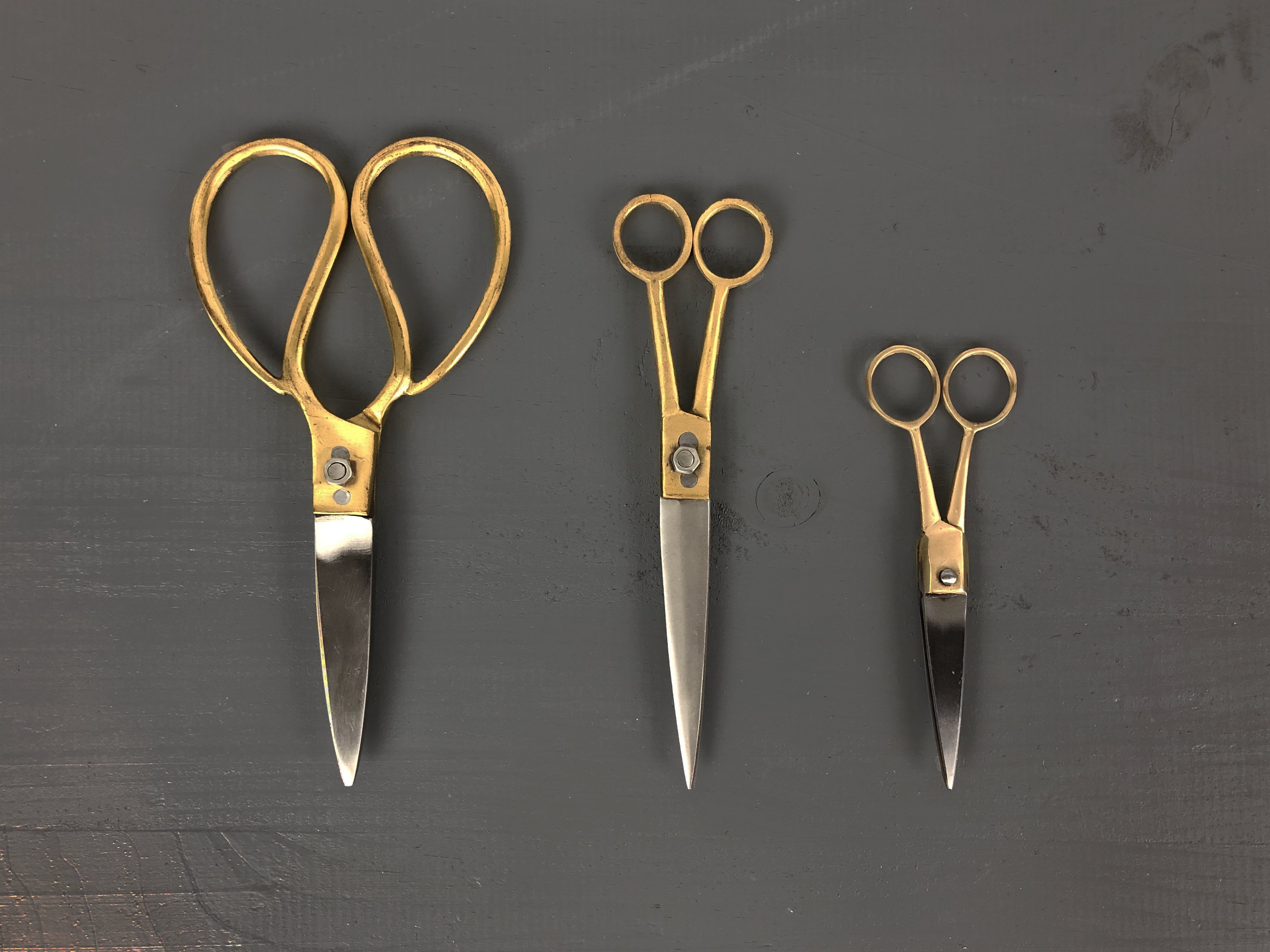 Utility Scissors Brass and Stainless Steel