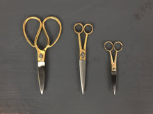 Load image into Gallery viewer, Utility Scissors Brass and Stainless Steel
