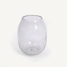 Load image into Gallery viewer, Clear glass vase with bubble texture on a white background
