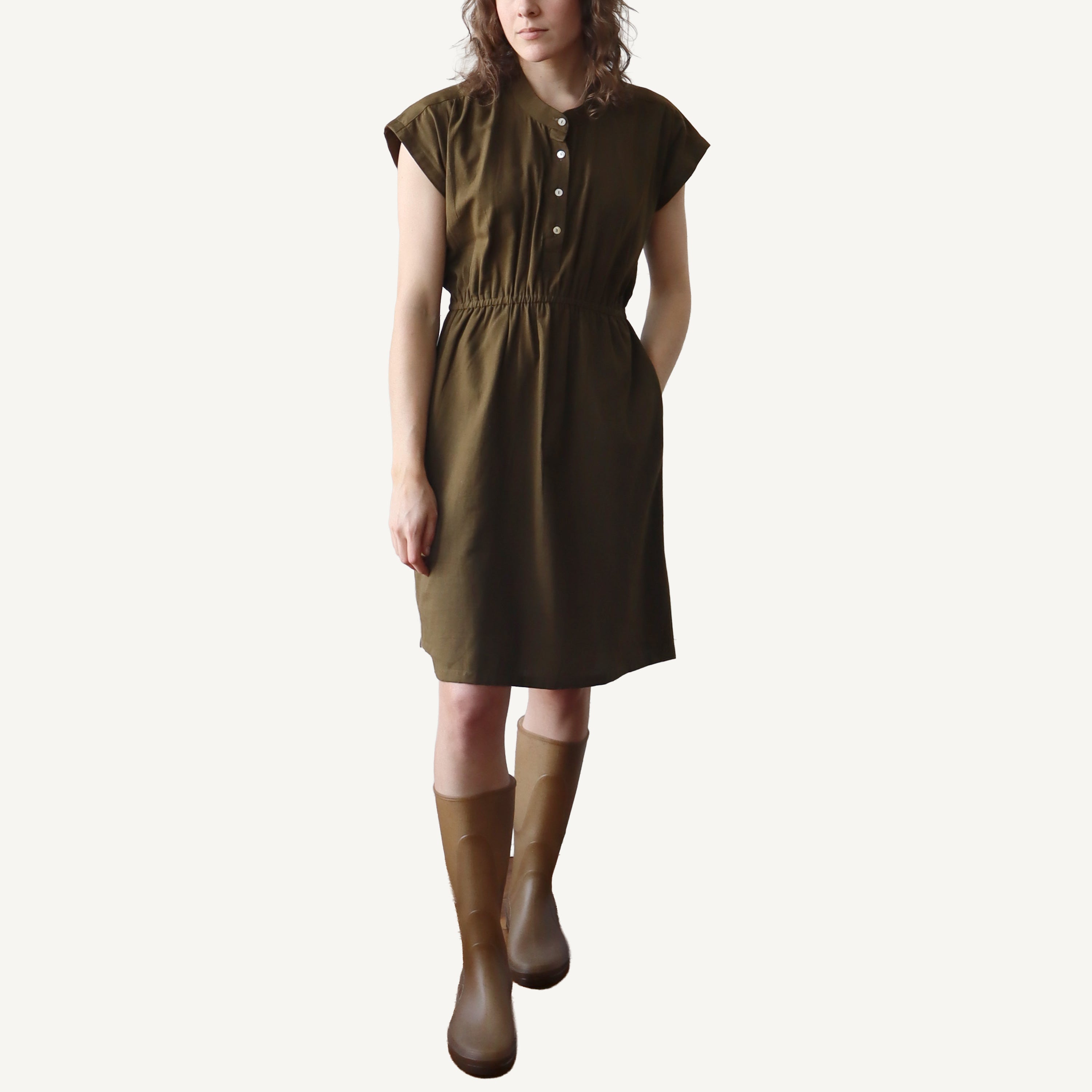 CA Everyday Dress - Linen Olive