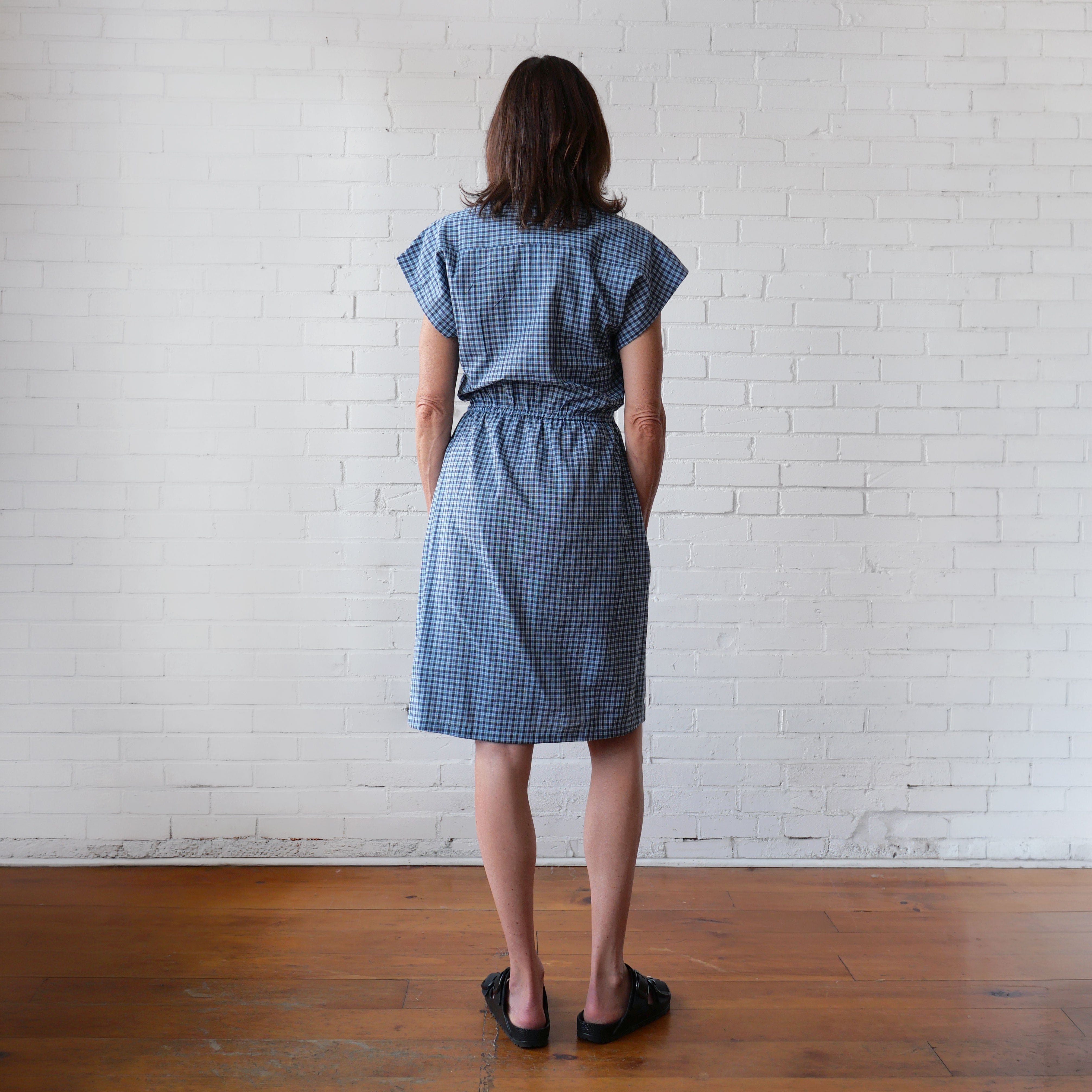 CA Everyday Dress - Plain Blue Plaid