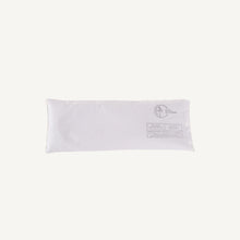 Load image into Gallery viewer, White pillow on a white background with a brand logo.
