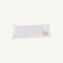 Load image into Gallery viewer, White pillow on a white background with a visible brand tag.
