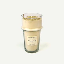 Load image into Gallery viewer, Candle labeled 'Frangipane' by Civil Alchemy on a white background
