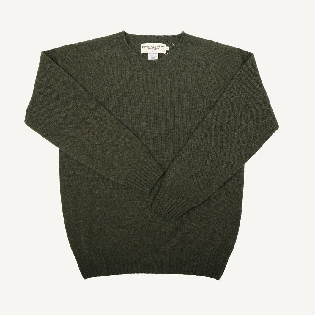 Loden Crew Neck Sweater - Fine Lambswool