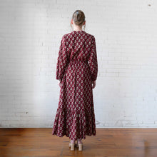 Load image into Gallery viewer, CA Maggie Dress - Burgundy Block Print
