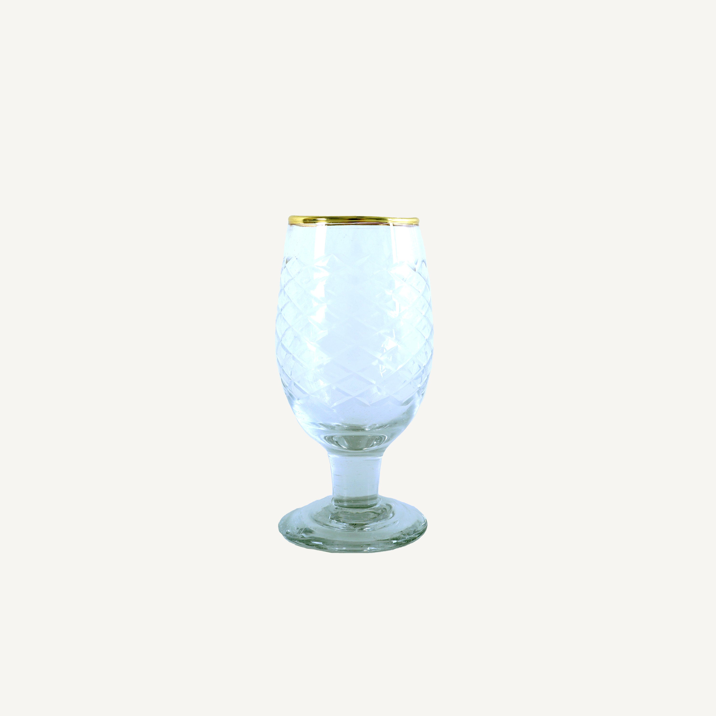 Etched Amaro Glass with Gold Rim