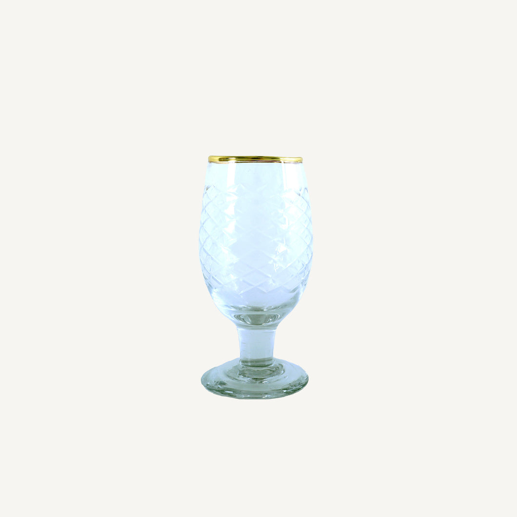 Etched Amaro Glass with Gold Rim
