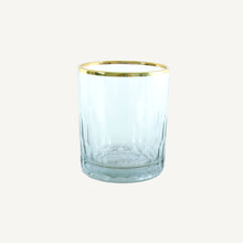 Load image into Gallery viewer, Etched Glass High Ball with Gold Rim
