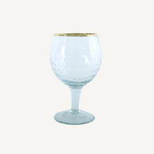 Load image into Gallery viewer, Etched Wine Glass with Gold Rim
