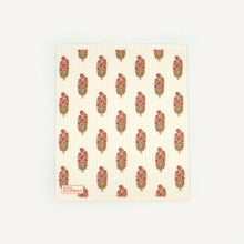 Load image into Gallery viewer, Patterned Swedish dishcloth with floral design on a white background
