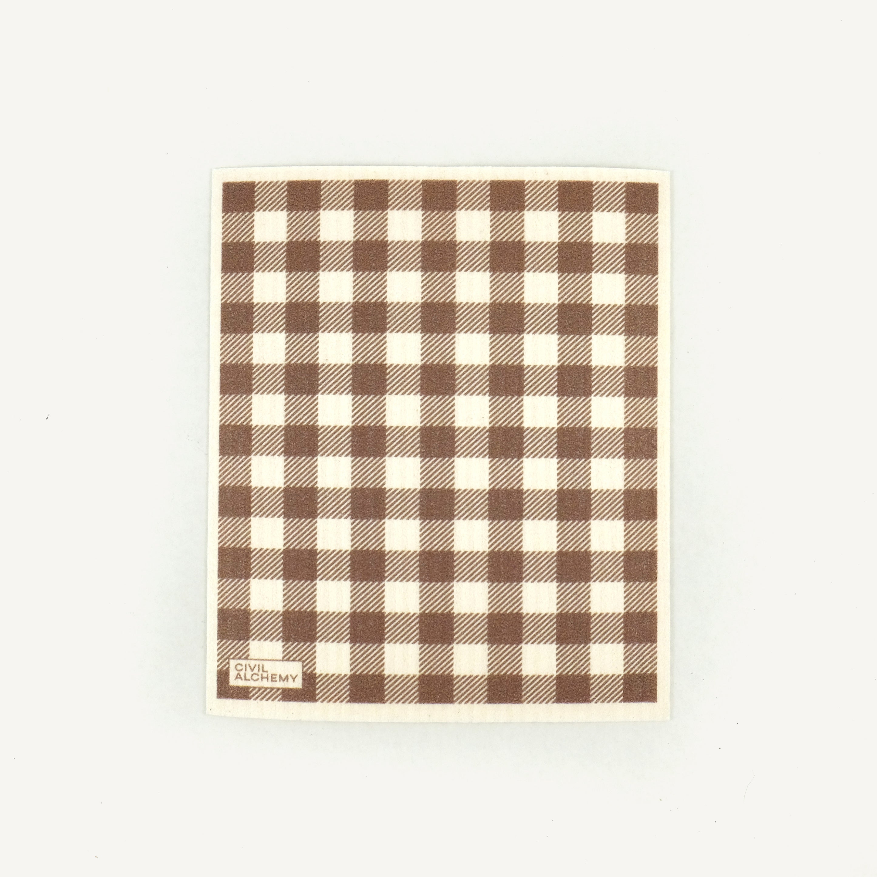 Checkered pattern with brown and white squares on a white background