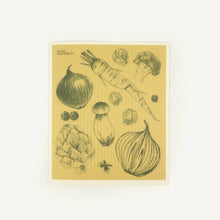 Load image into Gallery viewer, A collection of vegetable illustrations on a green background
