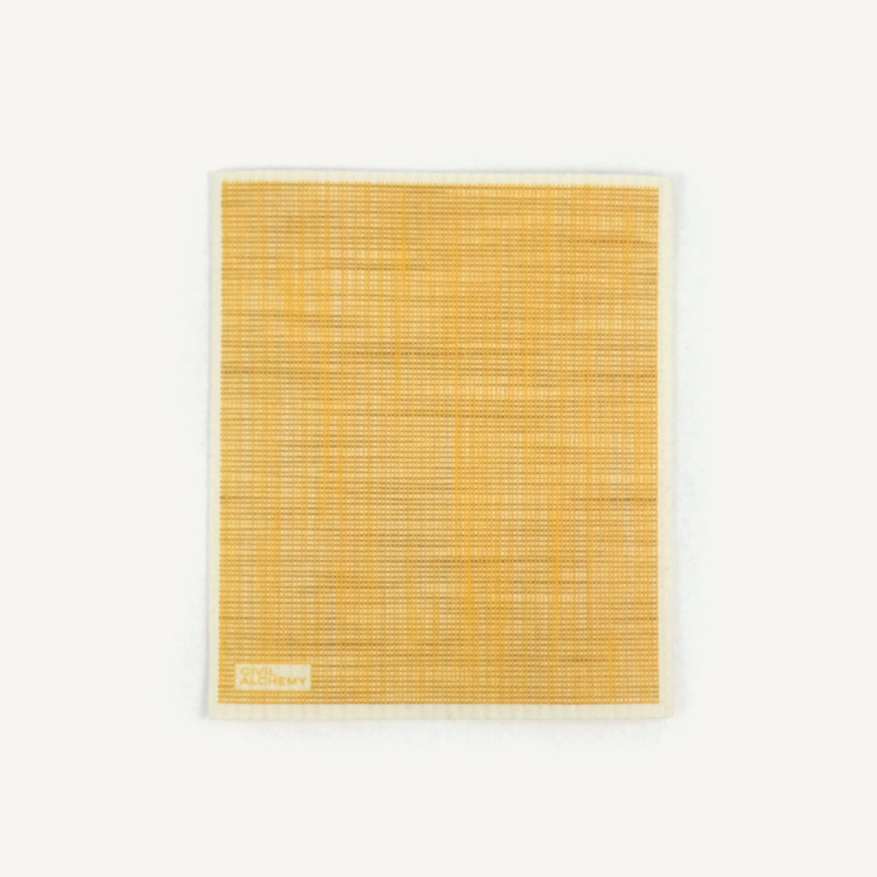 Yellow woven Swedish dishcloth  on a white background