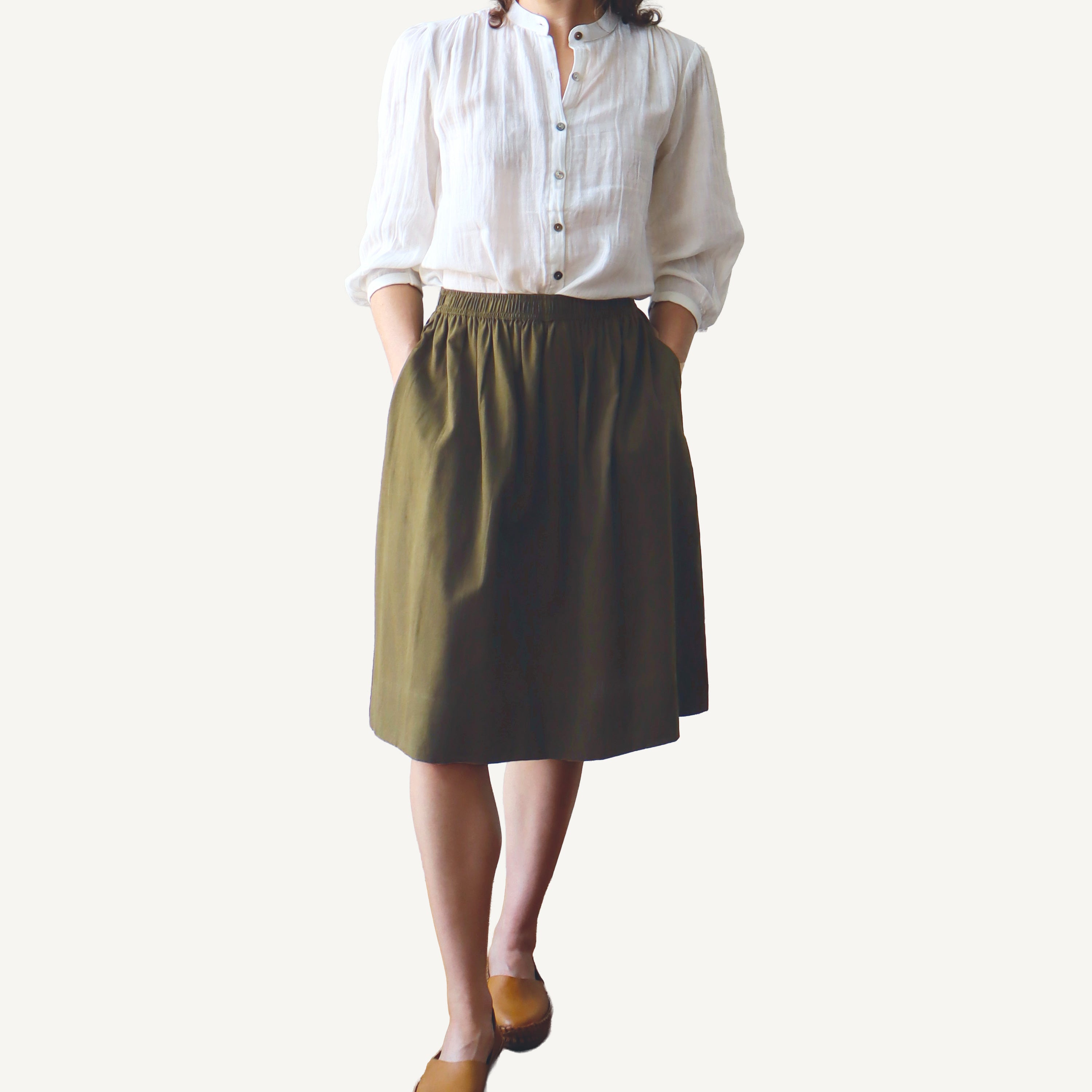CA Everyday Skirt - Linen Olive