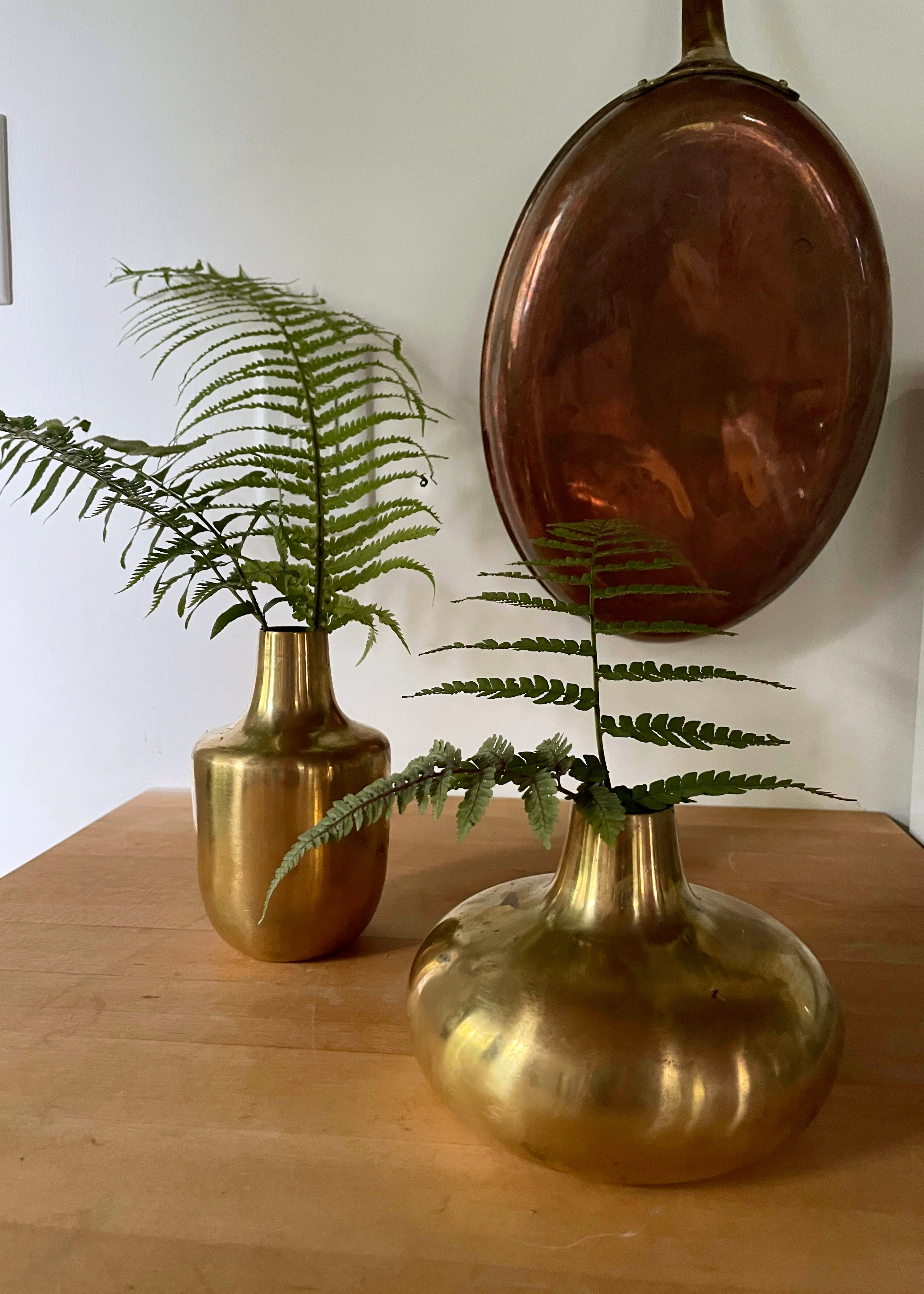 Wide Brass Flower Vase