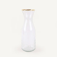 Load image into Gallery viewer, Etched Glass Carafe with Gold Rim
