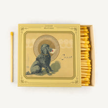 Load image into Gallery viewer, Matchbox with vintage-style illustration of a dog and 'Luxury Matches' text on a white background
